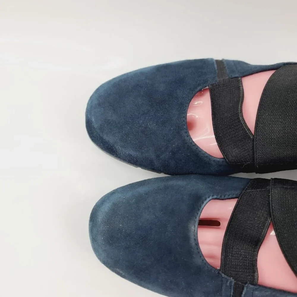 Clark Women's Royal Blue Daelyn Villa‎ Suede Wedge Mary Jane Shoes Size 10